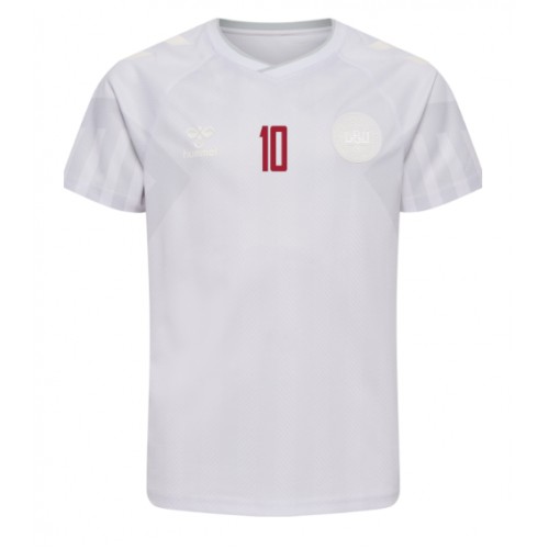 Denmark Christian Eriksen #10 Replica Away Stadium Shirt World Cup 2022 Short Sleeve